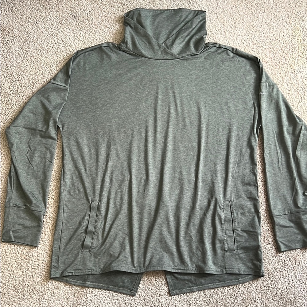 Columbia Omni Shade Heather Green Cowl Neck Top XL